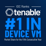 Graphic showing Tenable as ranked number one in device vulnerability management for the sixth consecutive year