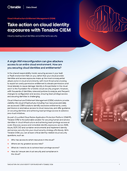 Cloud Infrastructure Entitlement Management with Tenable CIEM Data Sheet