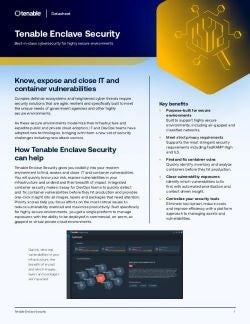 Tenable Enclave Security data sheet