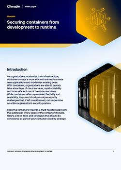 Checklist: Securing containers from development to runtime